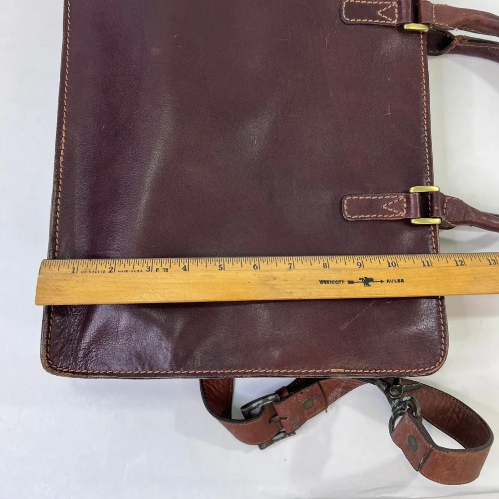 Wilsons Leather Pelle Studio Briefcase Brown Leather Messenger Bag Satchel